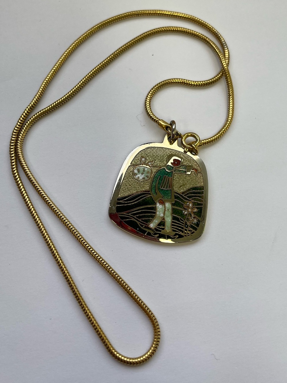 Vintage Micheline de Passillé Enamel pendant.